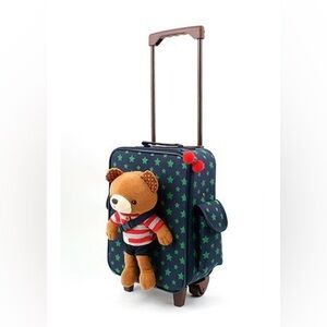 Winghouse Korean Toddler Children Kids Pink Luggage with Removable Bear Toy